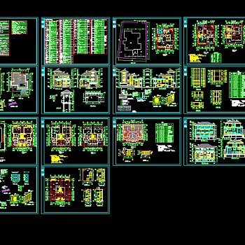 某地区两套仿古别墅建筑设计cad施工图纸