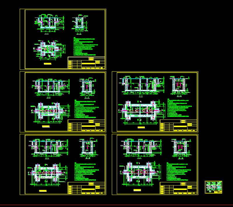 1#--5#号化粪池CAD<a href=https://www.yitu.cn/su/7937.html target=_blank class=infotextkey>图纸</a>