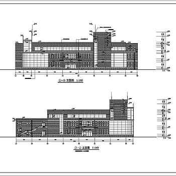 知名学校简约食堂全套建筑设计施工图（带效果图）