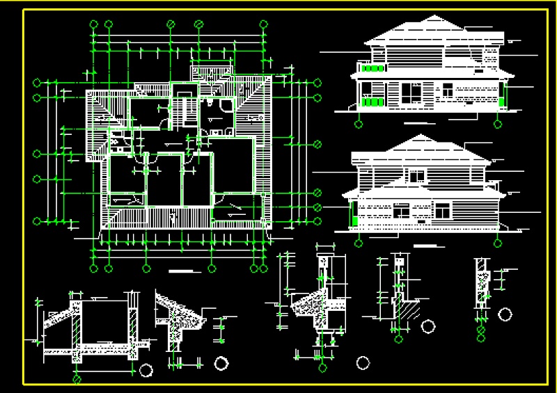 一套简单的砖混结构别墅建筑结构<a href=https://www.yitu.cn/su/7937.html target=_blank class=infotextkey>图纸</a>