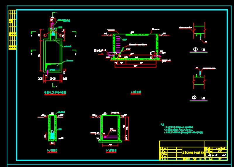 某150方污<a href=https://www.yitu.cn/su/5628.html target=_blank class=infotextkey>水</a>处理池结构cad<a href=https://www.yitu.cn/su/7590.html target=_blank class=infotextkey>设计</a>图