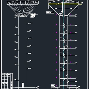 某填海项目1200立方水塔建筑结构全套施工图（含设计说明）