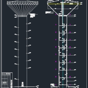 某填海项目1200立方水塔建筑结构全套施工图（含设计说明）