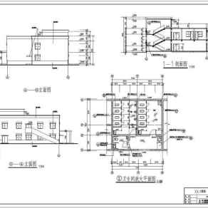 某营地医院建筑结构水电施工设计CAD方案图