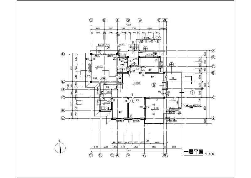 某独栋整套别墅建筑整套cad施工<a href=https://www.yitu.cn/su/7590.html target=_blank class=infotextkey>设计</a>图