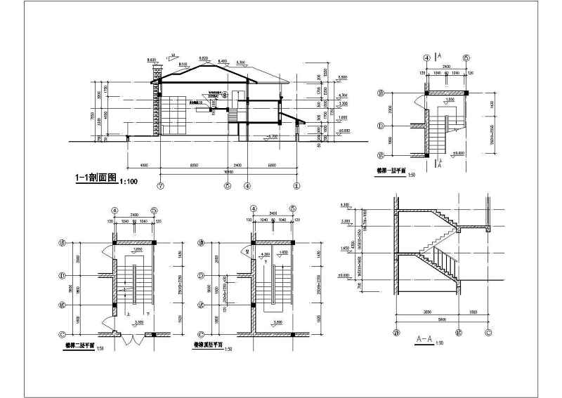 某独栋整套别墅建筑整套cad施工<a href=https://www.yitu.cn/su/7590.html target=_blank class=infotextkey>设计</a>图