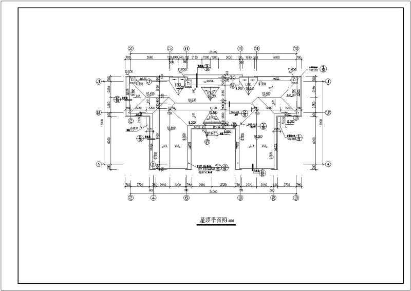 联排别墅建筑施工CAD<a href=https://www.yitu.cn/su/7590.html target=_blank class=infotextkey>设计</a>图