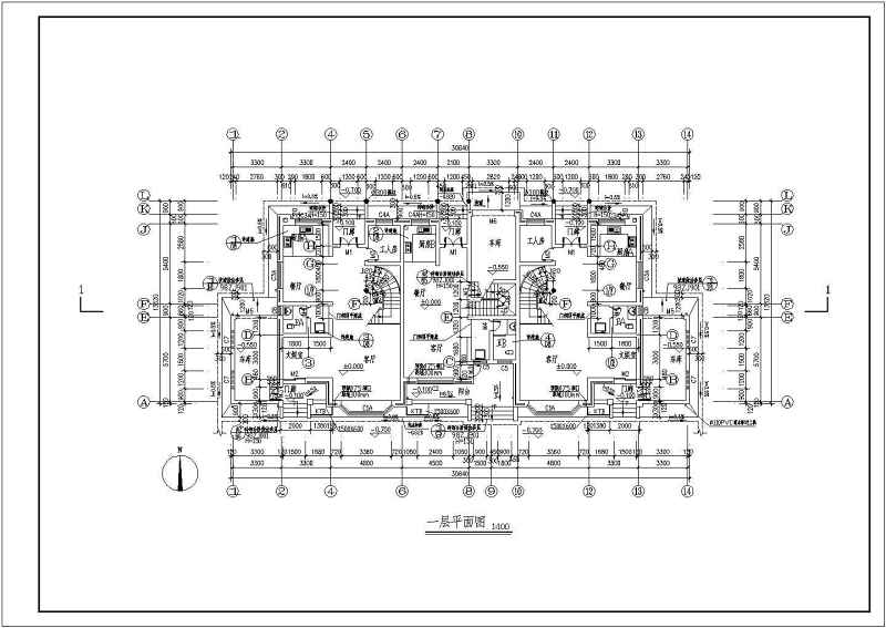 联排别墅建筑施工CAD<a href=https://www.yitu.cn/su/7590.html target=_blank class=infotextkey>设计</a>图