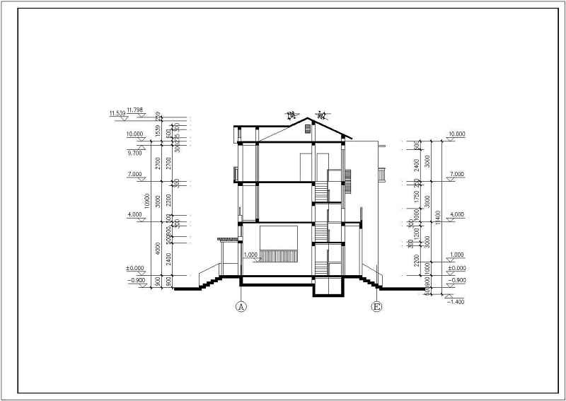 居住<a href=https://www.yitu.cn/su/7987.html target=_blank class=infotextkey>小区</a>B型别墅建筑施工<a href=https://www.yitu.cn/su/7590.html target=_blank class=infotextkey>设计</a>CAD图