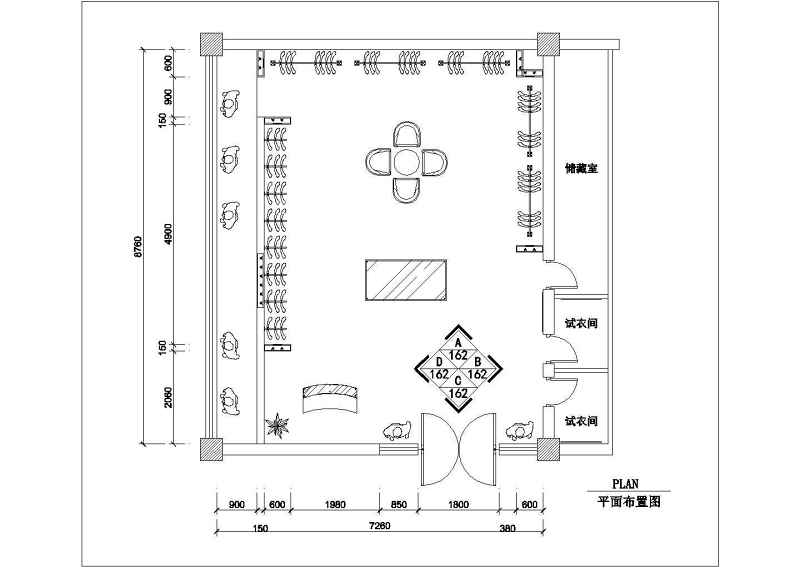 某<a href=https://www.yitu.cn/sketchup/fuzhuangdian/index.html target=_blank class=infotextkey>服装店</a>室<a href=https://www.yitu.cn/su/7634.html target=_blank class=infotextkey>内装</a>修<a href=https://www.yitu.cn/su/7590.html target=_blank class=infotextkey>设计</a>施工CAD图