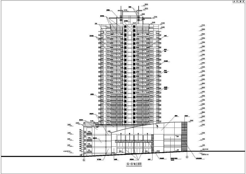 某高层商住大厦建筑施工<a href=https://www.yitu.cn/su/7590.html target=_blank class=infotextkey>设计</a>CAD图