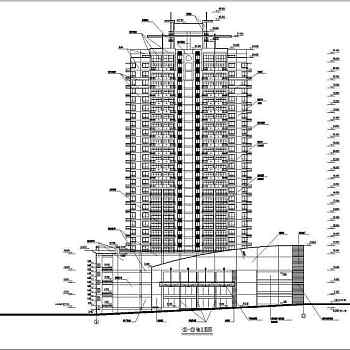 某高层商住大厦建筑施工设计CAD图