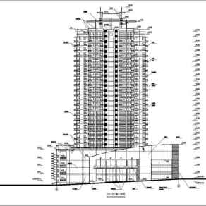 某高层商住大厦建筑施工设计CAD图