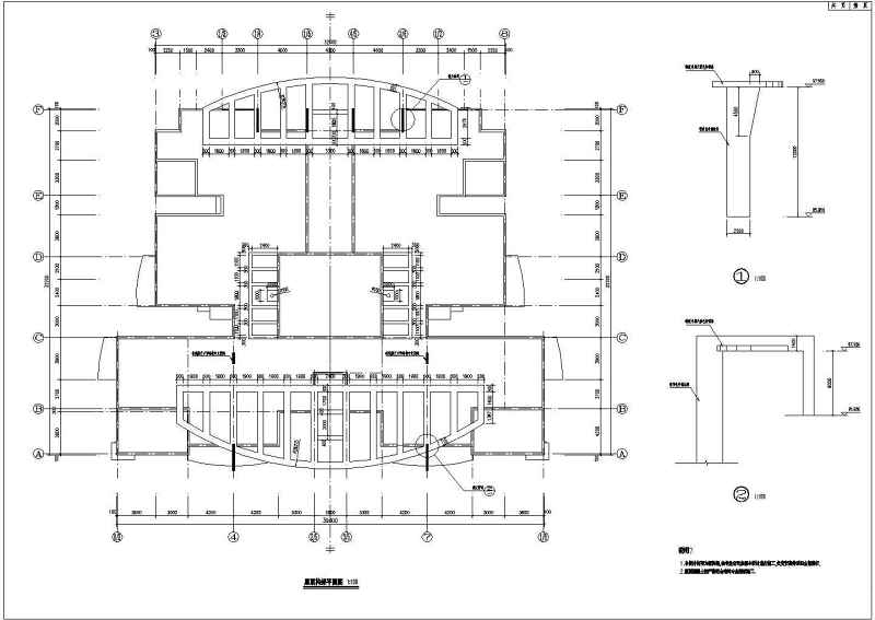 某高层商住大厦建筑施工<a href=https://www.yitu.cn/su/7590.html target=_blank class=infotextkey>设计</a>CAD图