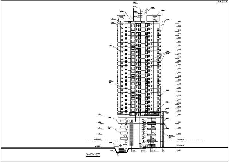 某高层商住大厦建筑施工<a href=https://www.yitu.cn/su/7590.html target=_blank class=infotextkey>设计</a>CAD图