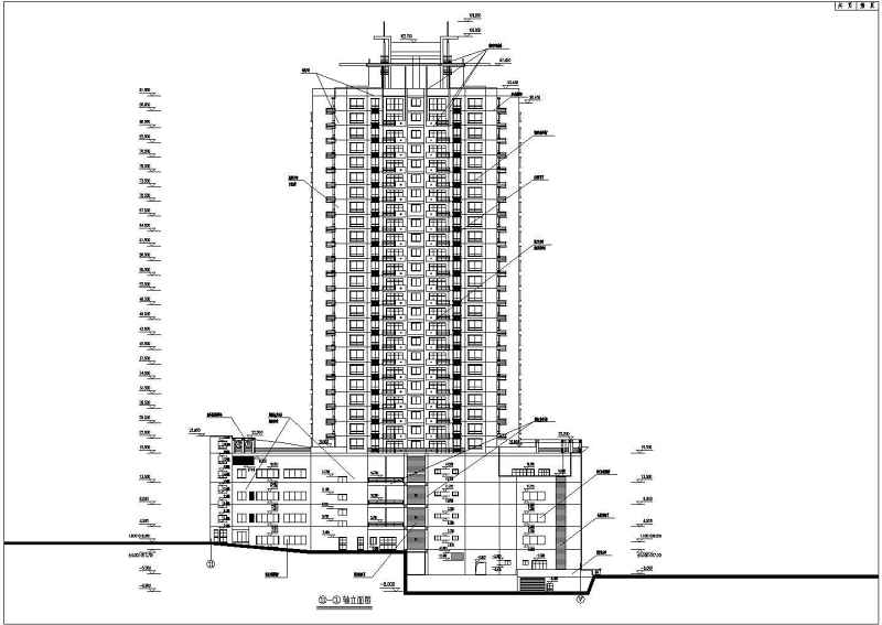 某高层商住大厦建筑施工<a href=https://www.yitu.cn/su/7590.html target=_blank class=infotextkey>设计</a>CAD图