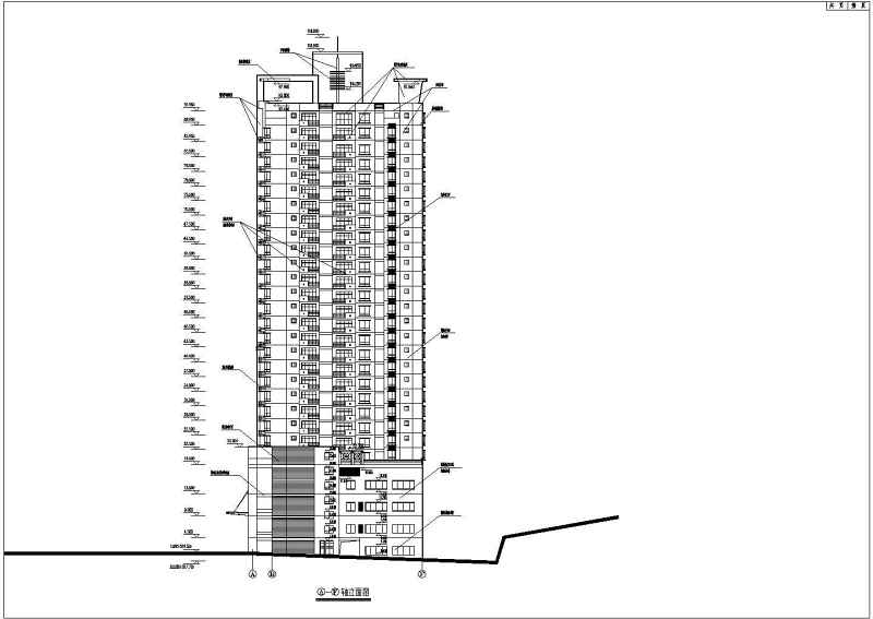 某高层商住大厦建筑施工<a href=https://www.yitu.cn/su/7590.html target=_blank class=infotextkey>设计</a>CAD图