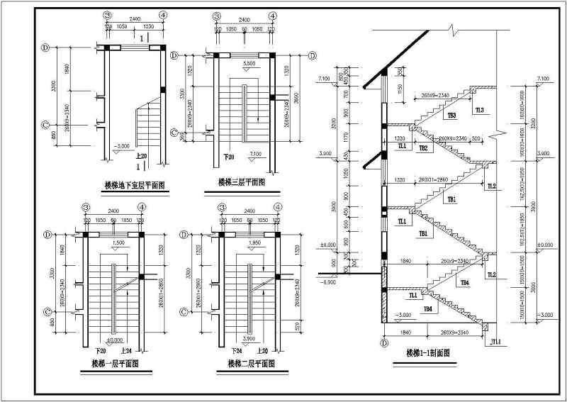 某农村别墅建筑<a href=https://www.yitu.cn/su/7590.html target=_blank class=infotextkey>设计</a><a href=https://www.yitu.cn/su/7937.html target=_blank class=infotextkey>图纸</a>（共四套）