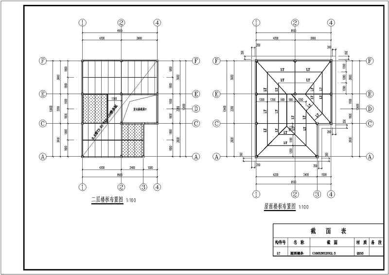 二层<a href=https://www.yitu.cn/su/7776.html target=_blank class=infotextkey>轻钢别墅</a>建筑结构施工图