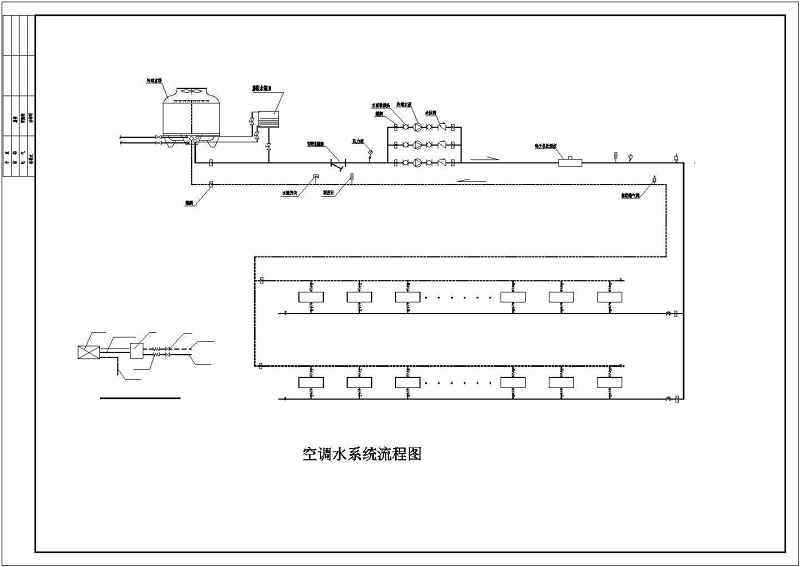 大商场水源热泵空调系统cad施工设计图
