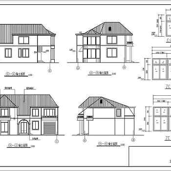 北方二层别墅住宅楼建筑设计CAD施工图纸