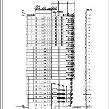 某酒店办公楼建筑CAD设计方案图