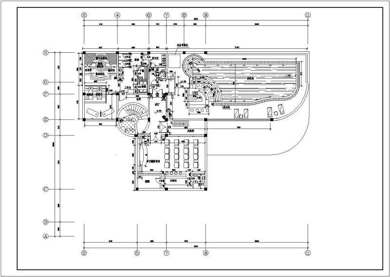 某<a href=https://www.yitu.cn/su/7872.html target=_blank class=infotextkey>地</a>大型别墅平立面建筑<a href=https://www.yitu.cn/su/7590.html target=_blank class=infotextkey>设计</a>图