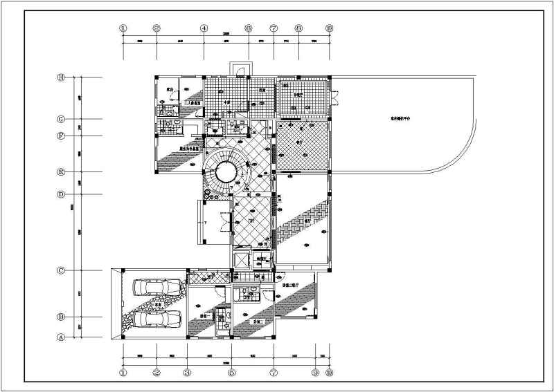 某<a href=https://www.yitu.cn/su/7872.html target=_blank class=infotextkey>地</a>大型别墅平立面建筑<a href=https://www.yitu.cn/su/7590.html target=_blank class=infotextkey>设计</a>图