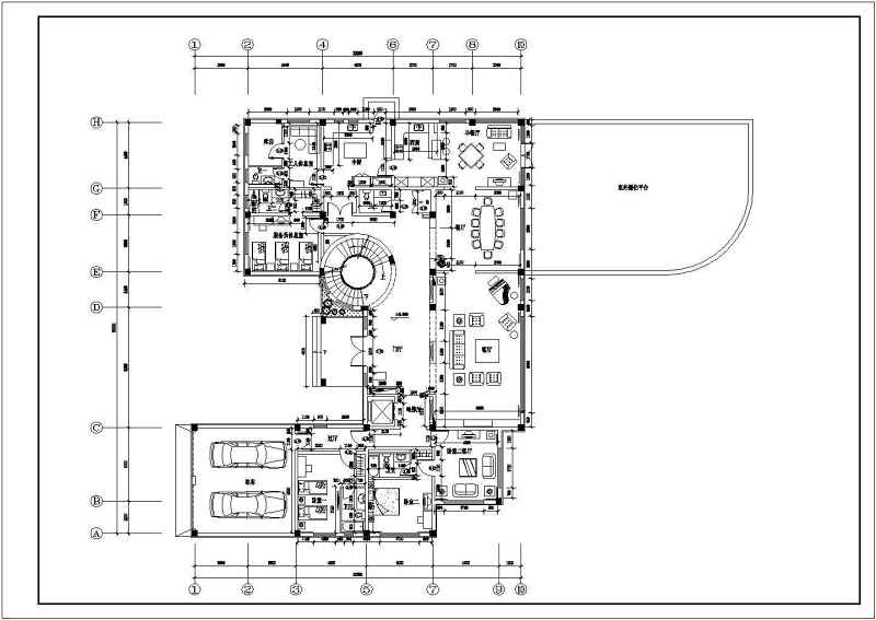 某<a href=https://www.yitu.cn/su/7872.html target=_blank class=infotextkey>地</a>大型别墅平立面建筑<a href=https://www.yitu.cn/su/7590.html target=_blank class=infotextkey>设计</a>图