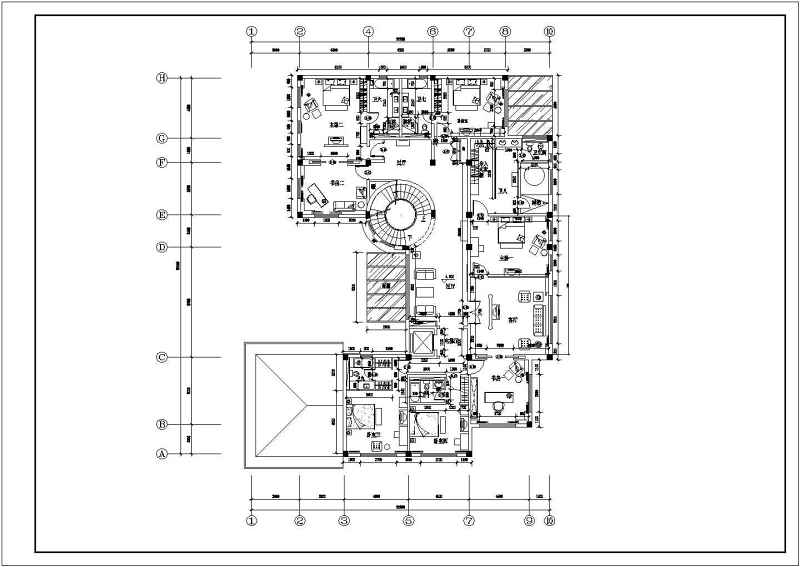 某<a href=https://www.yitu.cn/su/7872.html target=_blank class=infotextkey>地</a>大型别墅平立面建筑<a href=https://www.yitu.cn/su/7590.html target=_blank class=infotextkey>设计</a>图