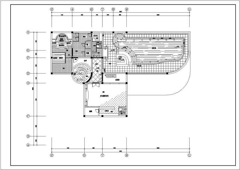 某<a href=https://www.yitu.cn/su/7872.html target=_blank class=infotextkey>地</a>大型别墅平立面建筑<a href=https://www.yitu.cn/su/7590.html target=_blank class=infotextkey>设计</a>图