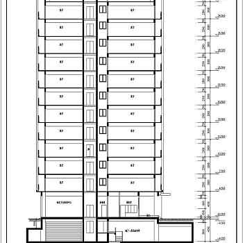 一栋高层商住楼建筑施工设计CAD图纸