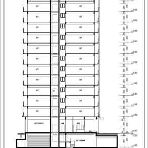 一栋高层商住楼建筑施工设计CAD图纸