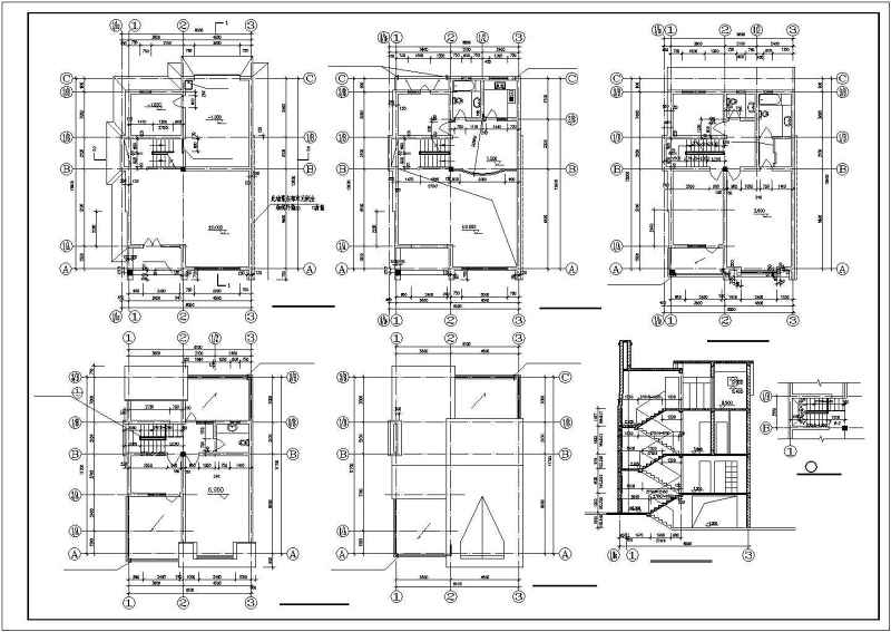 某联排别墅建筑<a href=https://www.yitu.cn/su/7590.html target=_blank class=infotextkey>设计</a>方案<a href=https://www.yitu.cn/su/7937.html target=_blank class=infotextkey>图纸</a>