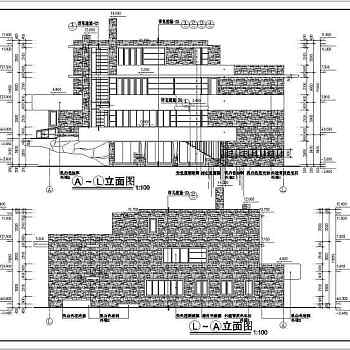 某地三层流水别墅建筑设计图（整套）