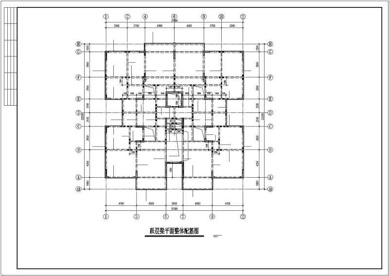 小高层住宅<a href=https://www.yitu.cn/su/8159.html target=_blank class=infotextkey>楼</a>框剪结构cad施工图