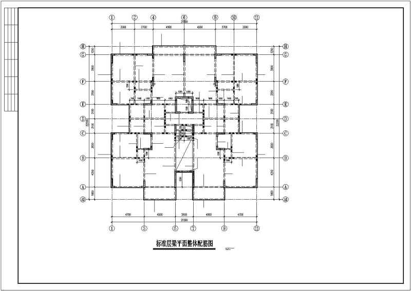 小高层住宅<a href=https://www.yitu.cn/su/8159.html target=_blank class=infotextkey>楼</a>框剪结构cad施工图