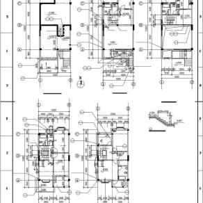 欧式联排别墅建筑设计施工图