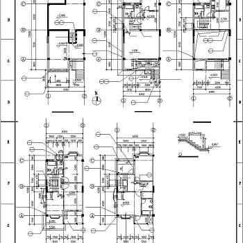 欧式联排别墅建筑设计施工图