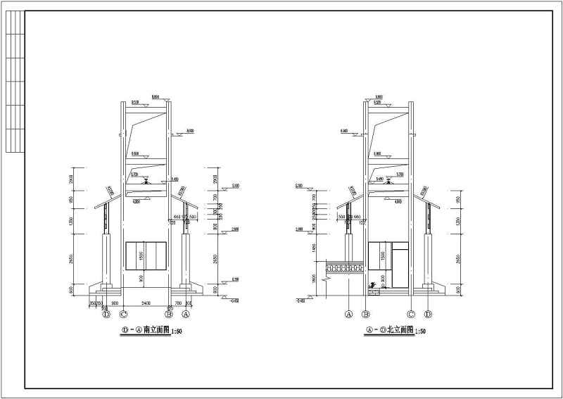 别墅<a href=https://www.yitu.cn/su/7987.html target=_blank class=infotextkey>小区</a>大门建筑cad施工图