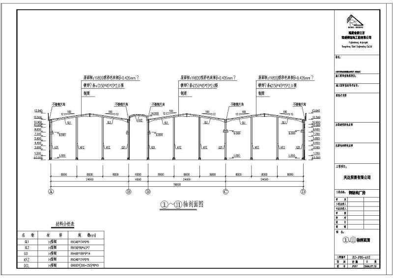 某公司<a href=https://www.yitu.cn/su/7590.html target=_blank class=infotextkey>设计</a><a href=https://www.yitu.cn/su/8096.html target=_blank class=infotextkey>钢结构</a>工程建筑CAD<a href=https://www.yitu.cn/su/7937.html target=_blank class=infotextkey>图纸</a>