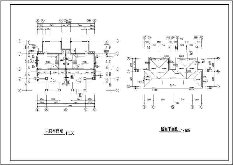 两户双联式别墅建筑<a href=https://www.yitu.cn/su/7590.html target=_blank class=infotextkey>设计</a>图