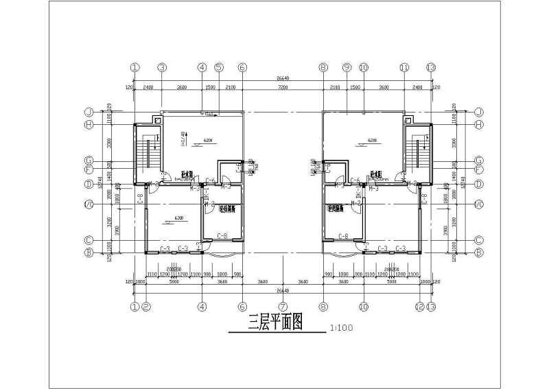 三层新农村别墅建筑图（带效果图）