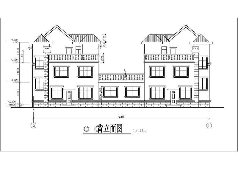 三层新农村别墅建筑图（带效果图）