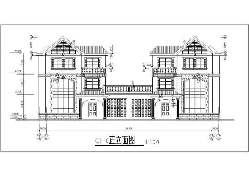 三层新农村别墅建筑图（带效果图）