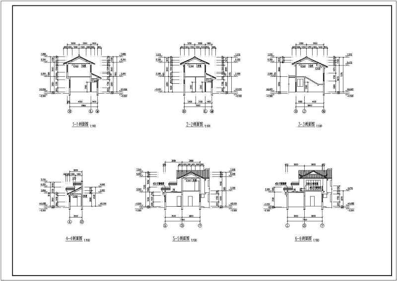 三套仿古建别墅建筑图