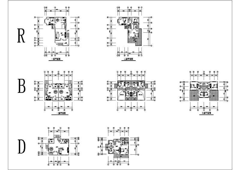 多种别墅<a href=https://www.yitu.cn/su/7212.html target=_blank class=infotextkey>户型</a><a href=https://www.yitu.cn/su/7590.html target=_blank class=infotextkey>设计</a>施工图