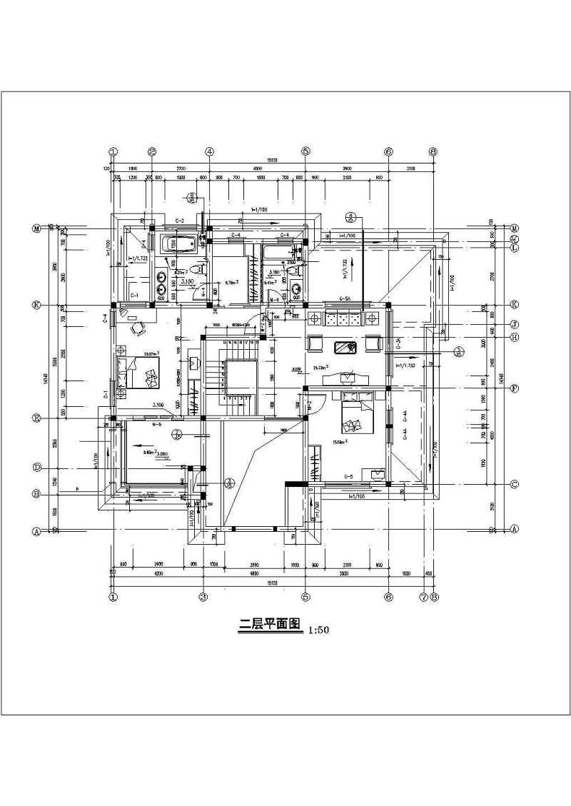 二层<a href=https://www.yitu.cn/su/7489.html target=_blank class=infotextkey>欧式别墅</a>建筑<a href=https://www.yitu.cn/su/7590.html target=_blank class=infotextkey>设计</a>施工图