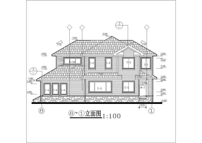 二层<a href=https://www.yitu.cn/su/7489.html target=_blank class=infotextkey>欧式别墅</a>建筑<a href=https://www.yitu.cn/su/7590.html target=_blank class=infotextkey>设计</a>施工图