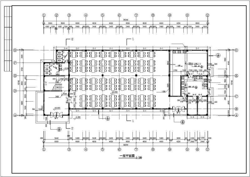 某公司食堂建筑<a href=https://www.yitu.cn/su/7590.html target=_blank class=infotextkey>设计</a>图